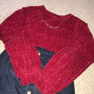 Knitted red sweater